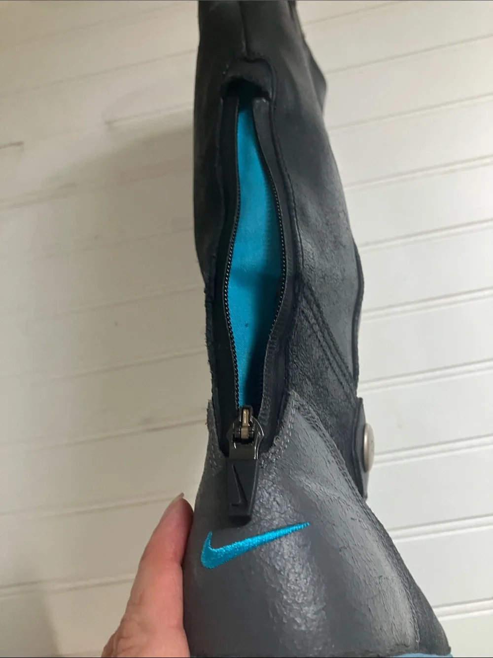 Nike Black Over-the-Knee Athletic Leather Boot